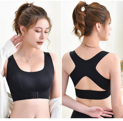 Posture Corrector Bra For Women  2-in-1 Breast Lifter & Back Support Front Closure Sports Shaper