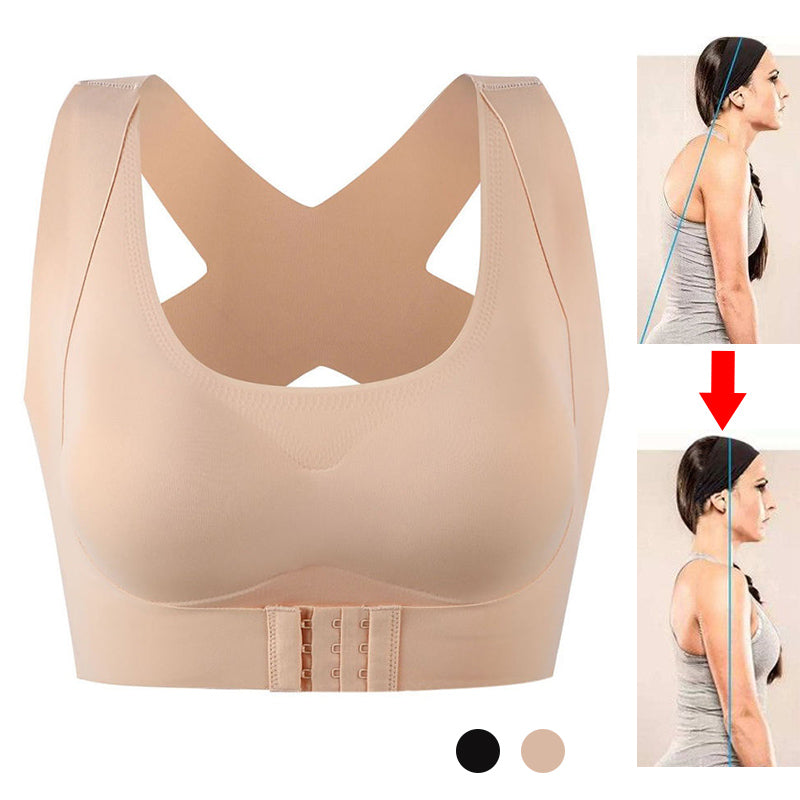Posture Corrector Bra For Women  2-in-1 Breast Lifter & Back Support Front Closure Sports Shaper